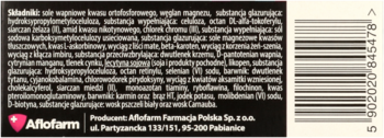 Tył opakowania Vitotal suplement diety dla mężczyzn: czarny kartonik ze składem i kodem kreskowym.