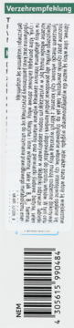 Pionowy widok etykiety suplementu diety, tekst Verzehrempfehlung i polski opis składników z biotyną, selenem i kodem kreskowym.