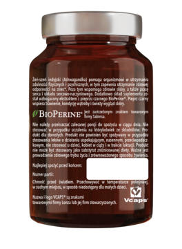 PURELLA SUPERFOODS ,kapsułki, Ashwagandha, Redukcja Stresu, suplement diety,lewa
