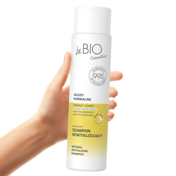 BEBIO COSMETICS Energy Shot ,szampon do włosów, rewitalizujący,lewa