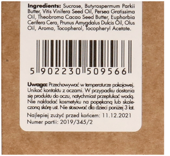 MANUFAKTURA PIĘKNA Biała Czekolada ,peeling do ust,lewa