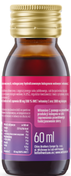 WELSOM Beauty Shot ,napój typu shot, Kolagen 1000mg, Acerola,lewa