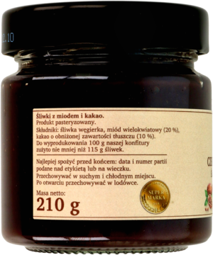 OGRÓDEK DZIADUNIA Czeko-Miodo-Śliwka ,śliwki z miodem i kakao,lewa