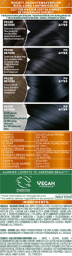 Garnier Color Naturals farba. Efekt bogatego, długotrwałego koloru. Przed/po na włosach od blondu do brązu.