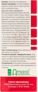 Tył Spirytus salicylowy Amara 2% roztwór na skórę. Beżowe opakowanie z tekstem, czerwonym spodem i logo.