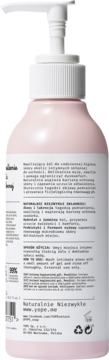Tył różowej butelki Yope, naturalny żel do higieny intymnej z aloesem i lukrecją, widoczna etykieta.
