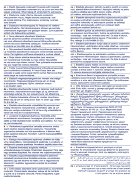 Instrukcja użycia majtek chłonnych Seni Active Normal, dokument z drobnym tekstem w wielu językach.