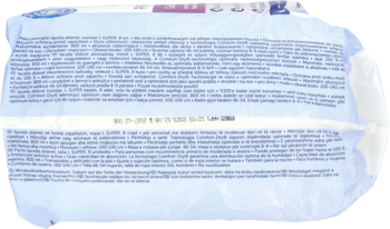 Tył opakowania Facelle diskret Pieluchomajtki L (8 sztuk), widoczne informacje o rozmiarze, chłonności i daty.