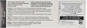 Ulotka informacyjna ACUVUE Oasys 1-Day, tekst o soczewkach jednodniowych HydraLuxe, białe tło z QR kodem.