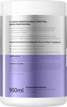 REVOSS Professional Biotin,maska do włosów, wzmacniająca,lewa