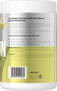 REVOSS Professional Keratin,maska do włosów, regenerująca,lewa