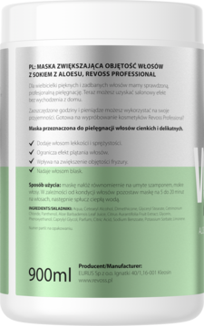 REVOSS Professional Volume,maska do włosów, zwiększająca objętość,lewa