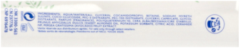 Tył opakowania odżywczego żelu do mycia z Cold Cream dla suchej skóry, niebieski tekst na białym tle.