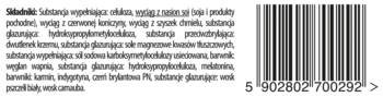 Tył opakowania suplementu diety Femitonina, szczegółowa lista składników oraz kod kreskowy UPC.
