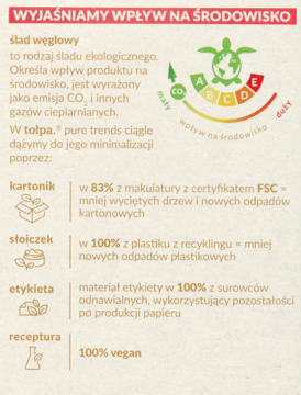 Panel tołpa. pure trends z żółwiem: wpływ na środowisko, ślad węglowy, recykling opakowań i skład wegański.