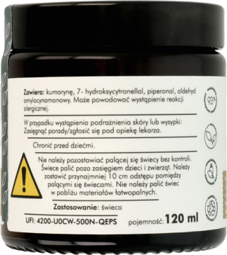 MANUFAKTURA PIĘKNA Poczuj Bluesa ,świeca sojowa o zapachu tytoniu i kolendry,lewa