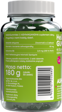HELLO!GUMMIES ,żelki Ashwagandha, suplement diety,lewa