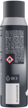 Tył czarnego antyperspirantu Adidas Pro Invisible, etykieta z listą składników i symbolem łatwopalności.