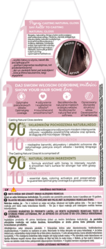 L'ORÉAL PARIS CASTING NATURAL GLOSS ,farba do włosów, półtrwała, nr 323 Czekoladowy Ciemny Brąz,lewa