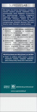 Bielenda Supremelab For Men żel myjący z żeń-szeniem i smoczym owocem, niebieska etykieta, widok frontowy.
