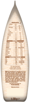 Tył opakowania bezglutenowej kaszki mleczno-ryżowej Nestlé 5 owoców 230g, z tabelą składników i wartości odżywczych.