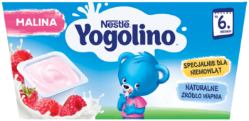 NESTLÉ YOGOLINO ,deserek mleczno-owocowy, Malina, po 6. miesiącu,lewa