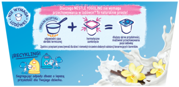 NESTLÉ YOGOLINO ,deserek mleczny o smaku waniliowym, po 6. m-cu,prawa