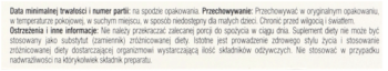 Multilac9 synbiotyk: rozmyty fragment tekstu z ulotki produktu w języku polskim, czarny tekst na beżowym tle.