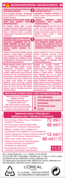 Tył opakowania zestawu L'Oréal do koloryzacji włosów z potrójną pielęgnacją, instrukcje, pojemności.