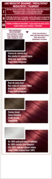 Garnier Color Sensation trwała farba do włosów. Tabela transformacji koloru: odcienie czerwieni na różnych bazach.