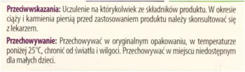 Fragment etykiety Proliver Wątroba, polskie przeciwwskazania i warunki przechowywania, czytelny tekst.