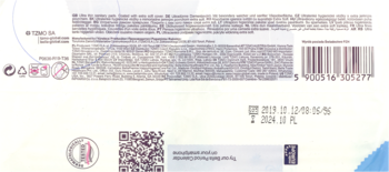 Białe opakowanie ultracienkich podpasek higienicznych extra soft, widok z tyłu, z kodem QR i barcode.