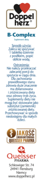 DOPPELHERZ Aktiv B-Complex,kompleks witamin z grupy B, suplement diety w tabletkach,prawa