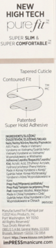 Opakowanie imPRESS manicure pure fit, szczegóły technologii "Super Slim & Super Comfortable" z opisem dopasowania.