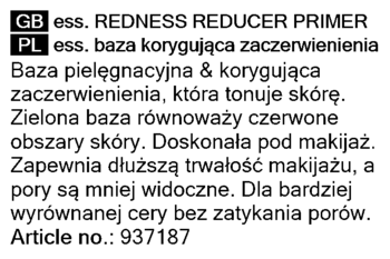 ESSENCE Redness Reducer ,baza pod makijaż, korygująca zaczerwienienia,prawa