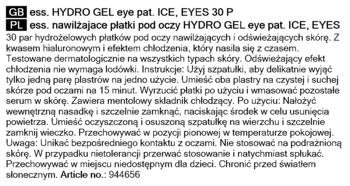 ESSENCE Hydro Gel ,płatki pod oczy, hydrożelowe,prawa