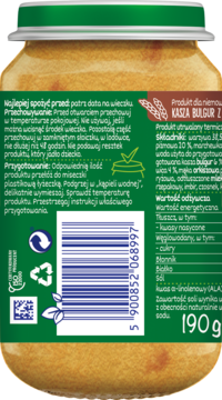 BOBOVITA Kaszotto! ,kasza bulgur z soczewicą i dynią, po 7. m-cu,prawa