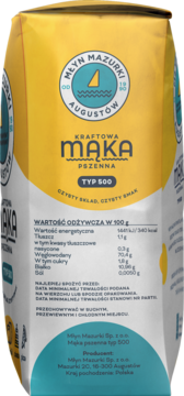 MŁYN MAZURKI ,mąka pszenna, typ 500,prawa