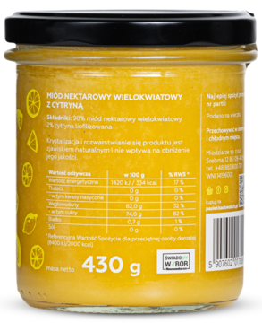 PASIEKI RODZINY SADOWSKICH ,miód wielokwiatowy z Cytryną,prawa
