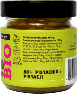 SUPER FUDGIO ,krem pistacjowy, Bio,prawa