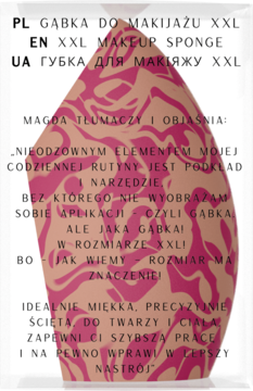 Różowa, miękka gąbka do makijażu XXL Stars Otternity, precyzyjnie ścięta, do twarzy i ciała.