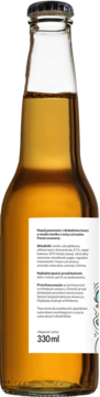 Butelka napoju gazowanego o smaku toniku z kawą i cytrusami, 330ml, widok z tyłu z białą etykietą.
