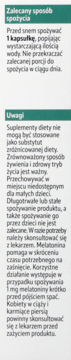 Etykieta Altapharma Melatonina Szybsze Zasypianie: sposób spożycia (1 kapsułka przed snem) i ostrzeżenia.