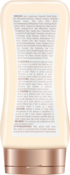 Hawaiian Tropic Glowing Protection Lotion SPF 30, tył beżowej butelki z brązową nakrętką, lista składników.