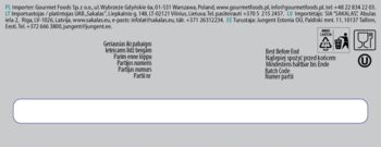 Dół opakowania herbaty cejlońskiej. Widoczne dane producenta, symbole recyklingu i oznaczenia terminu ważności.