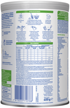 Biała puszka NAN EXPERTPRO Total Comfort dla niemowląt z zaburzeniami trawiennymi, widok z tyłu, etykieta PL.