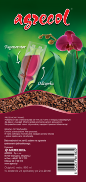 Agrecol Duo Orchid Strong, dwufazowy aplikator do storczyków (różowy płyn) z regeneratorem i odżywką.