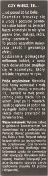 Ulotka Delia Cosmetics z instrukcją użycia tradycyjnej henny do brwi i opisem testu alergicznego.