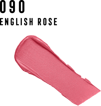 Swatch kremowej pomadki Max Factor Colour Elixir English Rose, różowy odcień z nawilżającym wykończeniem.