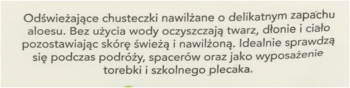 Odświeżające chusteczki nawilżane z aloesem, do oczyszczania twarzy i ciała bez wody, idealne w podróży.